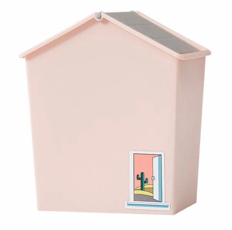 House Style Trash Can, Wastebasket Garbage Container With Swing Lid, Cute Plastic Recycle Small Stacked Trash Can, Mini Rolling Cover Type Bathroom Trash Bin, House Style Plastic Desktop Flip Trash Can House Style Trash Can, Wastebasket Garbage Container With Swing Lid, Cute Plastic Recycle Small Stacked Trash Can, Mini Rolling Cover Type Bathroom Trash Bin, House Style Plastic Desktop Flip Trash Can